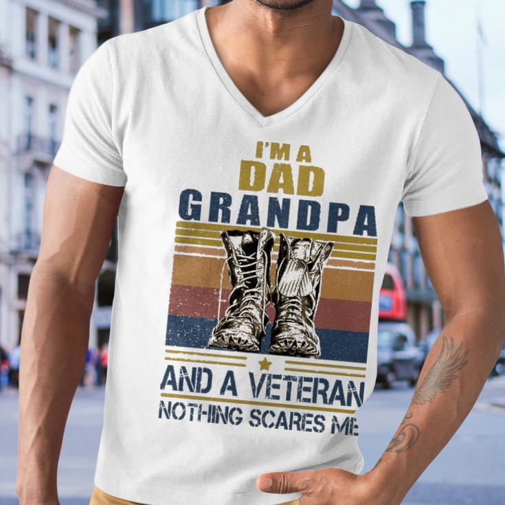 I Am A Dad Grandpa Veteran V2 Men V-Neck Tshirt