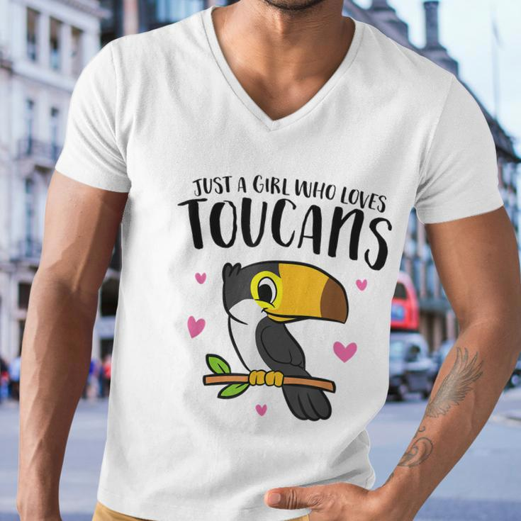 Just A Girl Who Loves Toucans Cute Birds Love Toucan Men V-Neck Tshirt