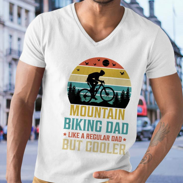 Mountain Biking Dad Like A Regular Dad But Cooler Men V-Neck Tshirt