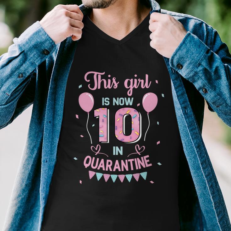 10Th Birthday Funny Gift Girls This Girl Is Now 10 Double Digits Gift Men V-Neck Tshirt