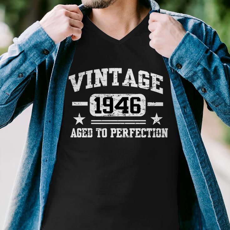 1946 Vintage Aged To Perfection Birthday Gift Tshirt Men V-Neck Tshirt