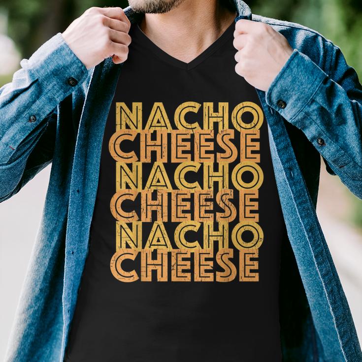 Retro Nacho Cheese  Vintage Nacho Day   Men V-Neck Tshirt