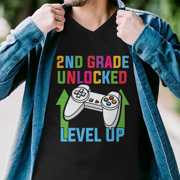 2Nd Grade Unlocked Level Up Back To School First Day Of School Men V-Neck Tshirt