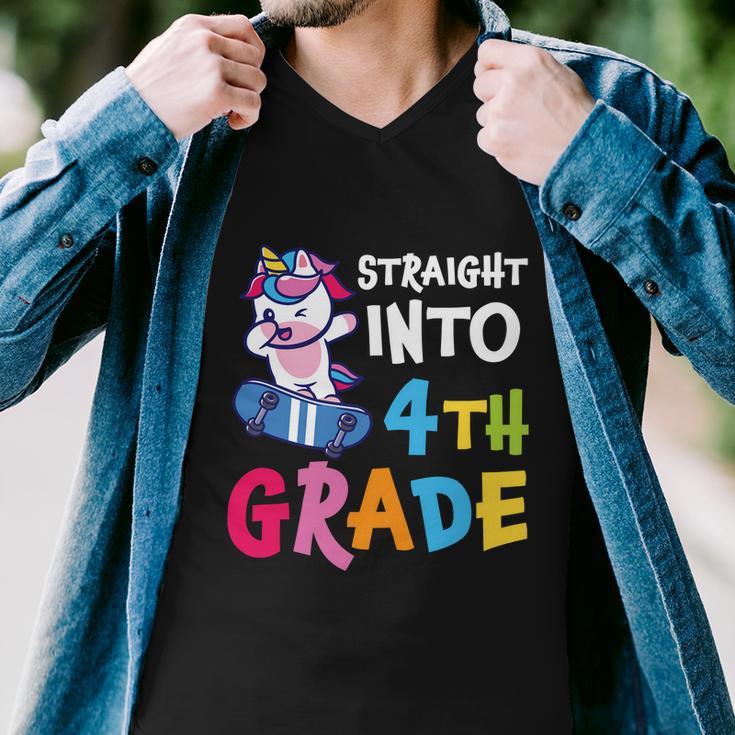 4Th Grade Unicorn Back To School First Day Of School Men V-Neck Tshirt