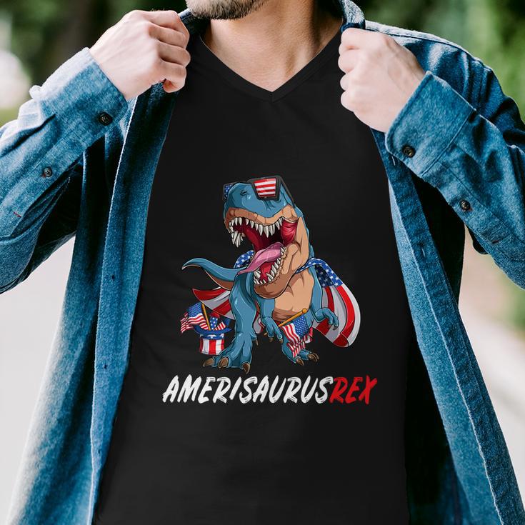 4Th July Tfunny Giftrex America Dinosaur Independence Day Patriot Usa Gift Men V-Neck Tshirt