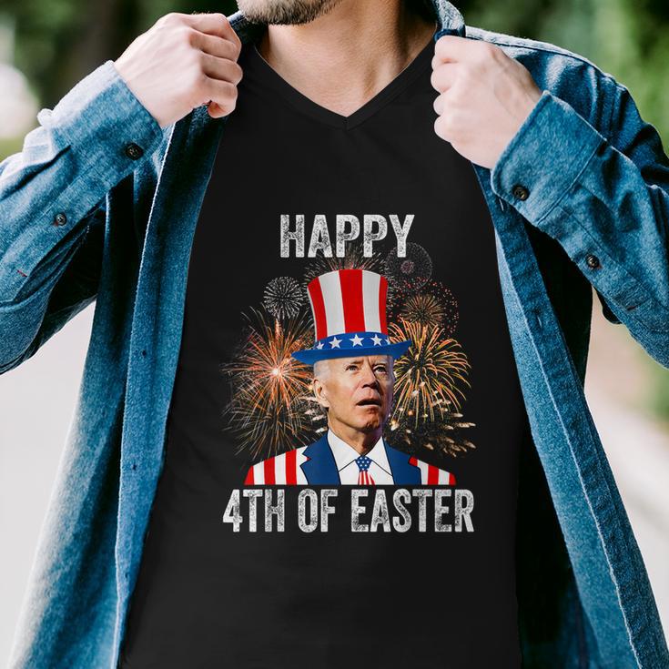 4Th Of Easter Funny Happy 4Th Of July Anti Joe Biden Men V-Neck Tshirt