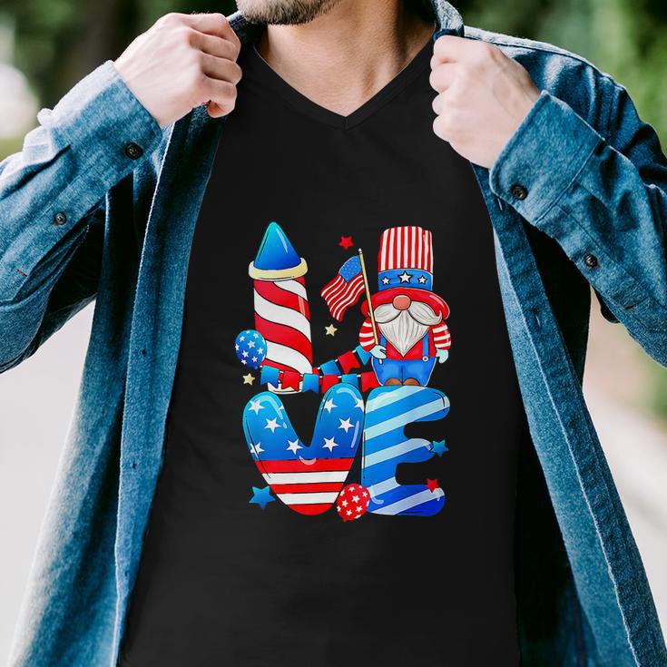 4Th Of July 2022 Patriotic Gnomes Funny Men V-Neck Tshirt