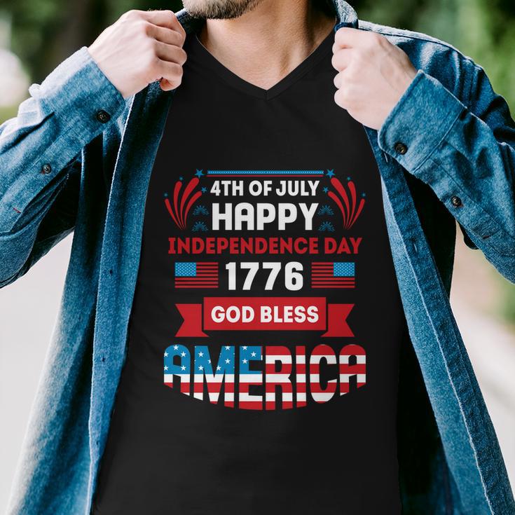 4Th Of July Happy Patriotic Day 1776 God Bless America Gift Men V-Neck Tshirt