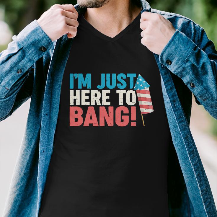 4Th Of July Im Just Here To Bang Firework Men V-Neck Tshirt