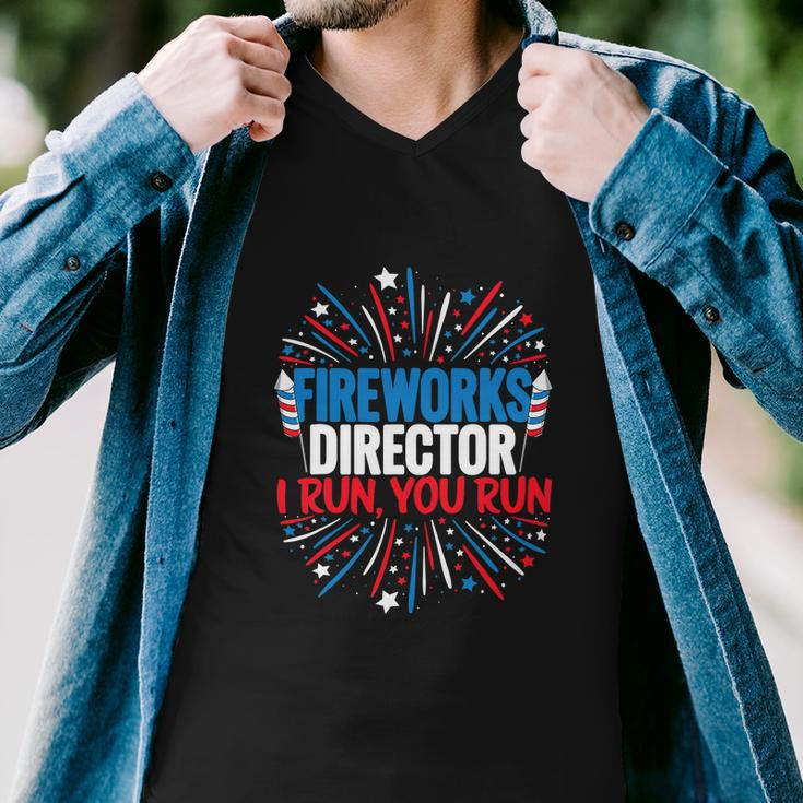 4Th Of July Tee Fireworks Director I Run You Men V-Neck Tshirt