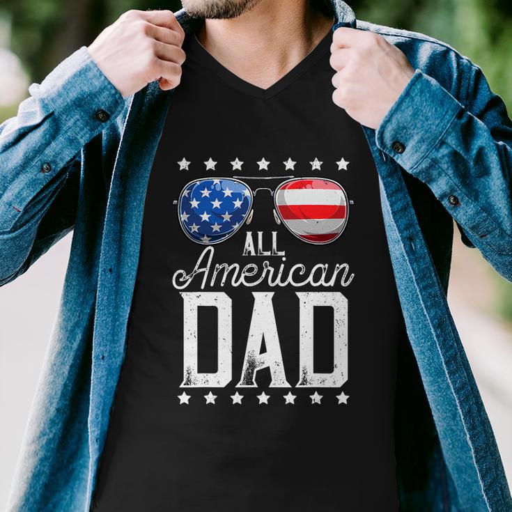 All American Dad Funny 4Th Of July Fathers Day Men V-Neck Tshirt