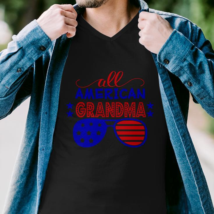 All American Grandma Sunglasses 4Th Of July Independence Day Patriotic Men V-Neck Tshirt