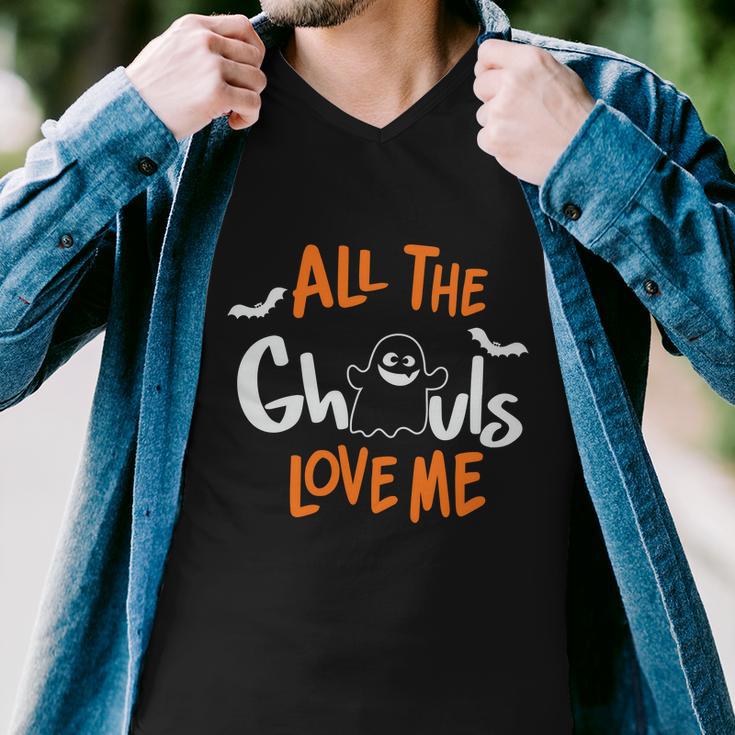 All The Ghouls Love Me Halloween Quote Men V-Neck Tshirt