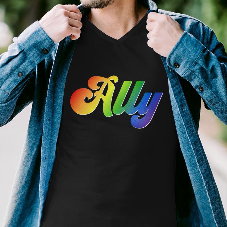 Ally Lgbt Support Tshirt Men V-Neck Tshirt