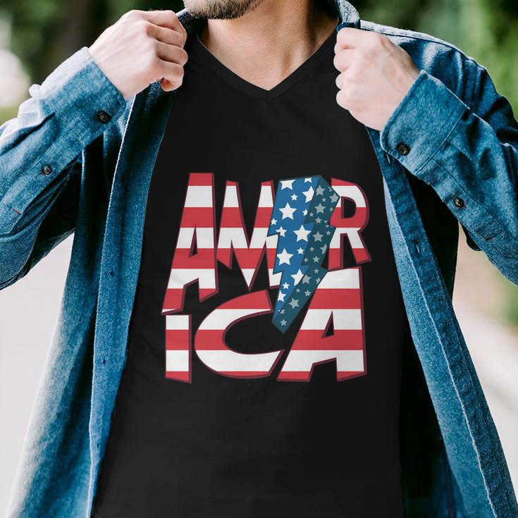 America Usa Flag Patriotic Independence Day 4Th Of July Meaningful Gift Men V-Neck Tshirt