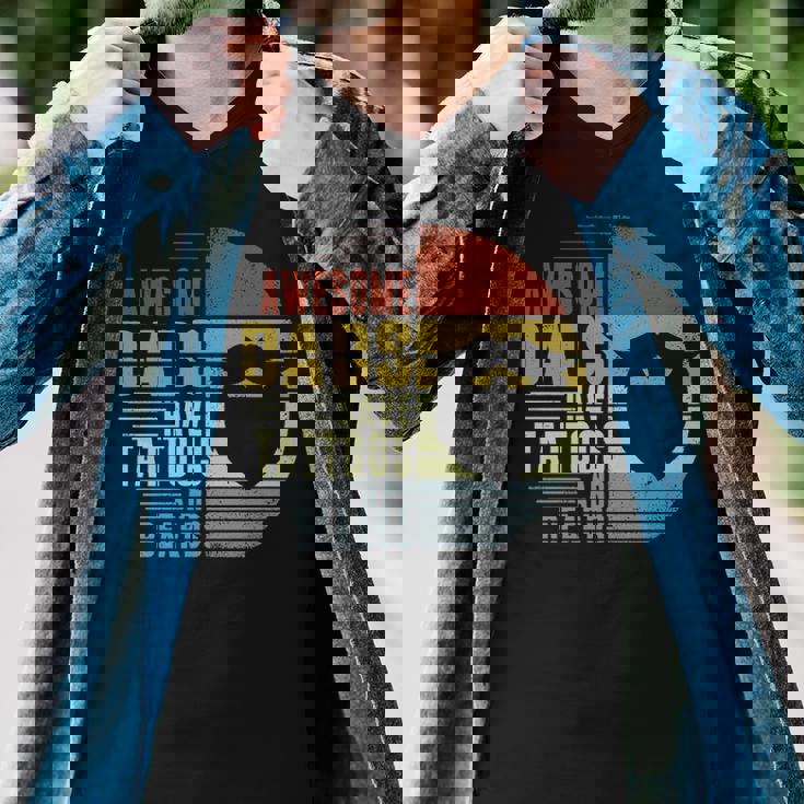 Awesome Dads Have Tattoos And Beards Vintage Fathers Day Dad Papa Father Grandpa Men Gift Unisex Men V-Neck Tshirt Awesome Dads Have Tattoos And Beards Vintage Fathers Day Dad Papa Father Grandpa Men Gift Unisex Men V-Neck Tshirt