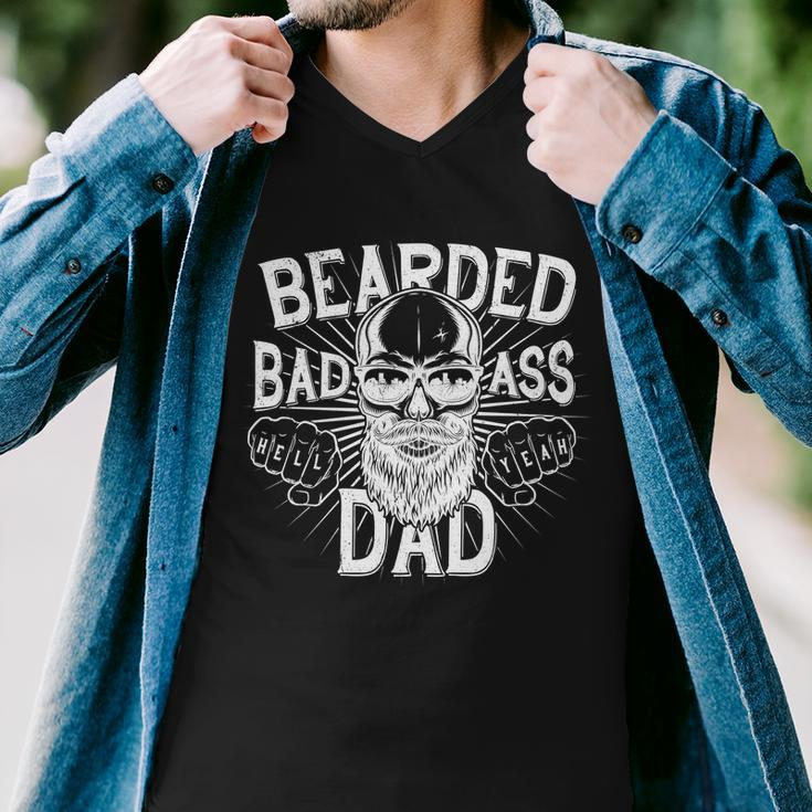 Badass Bearded Dad Tshirt Men V-Neck Tshirt