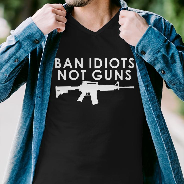 Ban Idiots Not Guns Gun Rights Logo Tshirt Men V-Neck Tshirt
