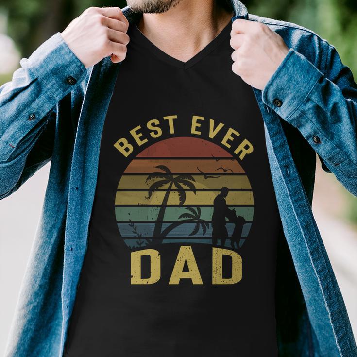 Best Dad Ever Fathers Day Gift For Daddy Father Dad Vintage Men V-Neck Tshirt