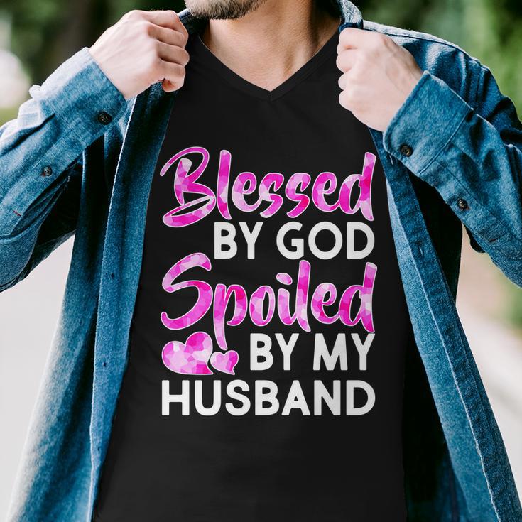 Blessed By God Spoiled By Husband Tshirt Men V-Neck Tshirt