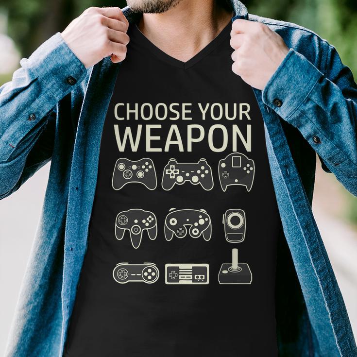 Choose Your Weapon Gaming Controllers Console Gamer Funny Tshirt Men V-Neck Tshirt