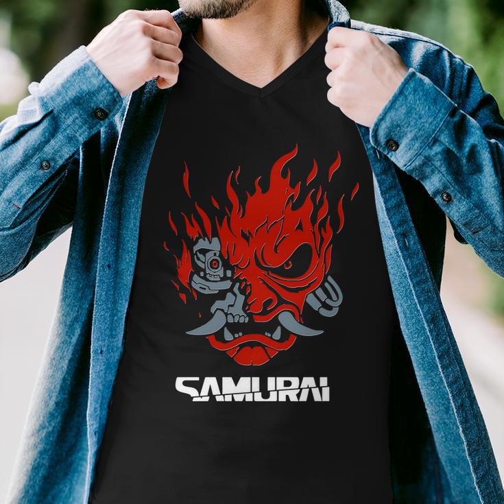 Cyberpunk Cyborg Samurai Men V-Neck Tshirt