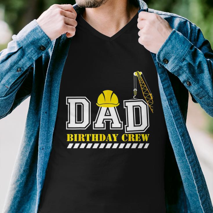 Dad Birthday Crew Construction Birthday Party Graphic Design Printed Casual Daily Basic Men V-Neck Tshirt