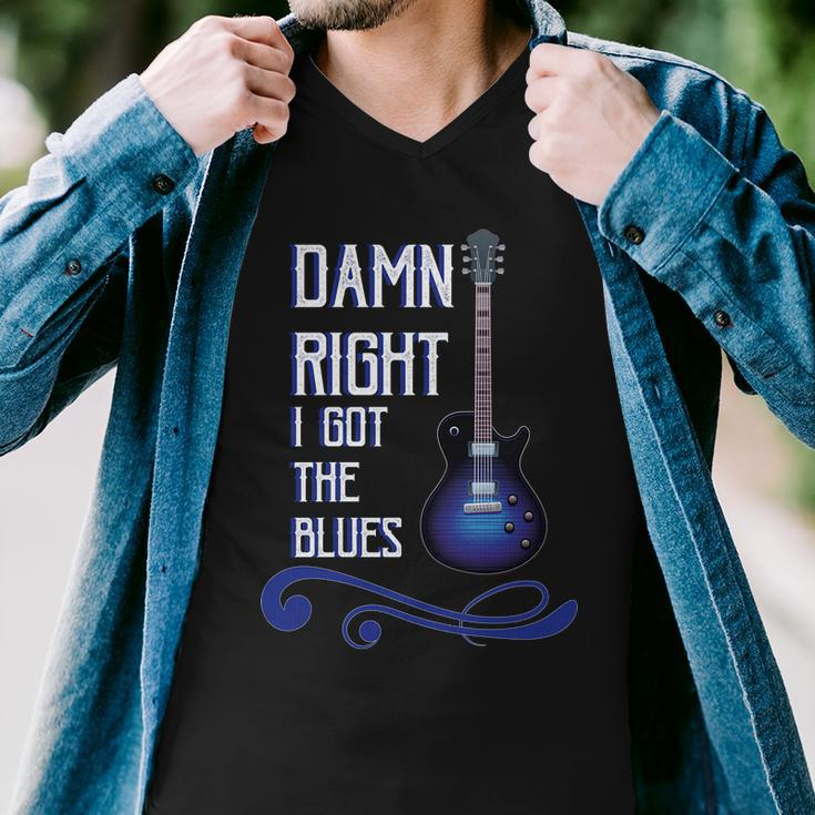 Damn Right I Got The Blues Guitar Tshirt Men V-Neck Tshirt