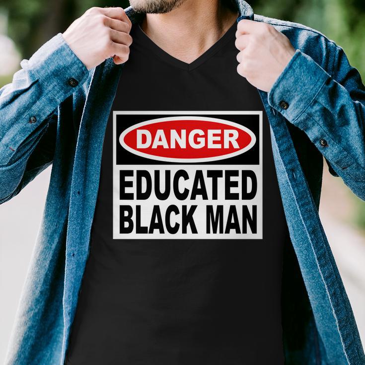 Danger Educated Black Man V2 Men V-Neck Tshirt