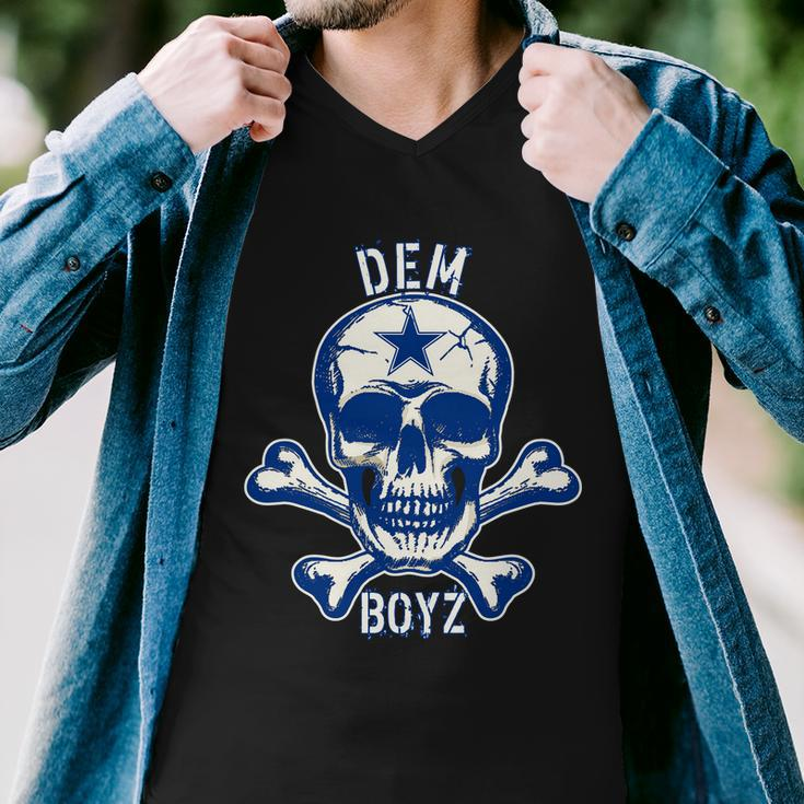 Dem Boyz Dallas Skull Crossbones Star Texas Fan Pride Men V-Neck Tshirt