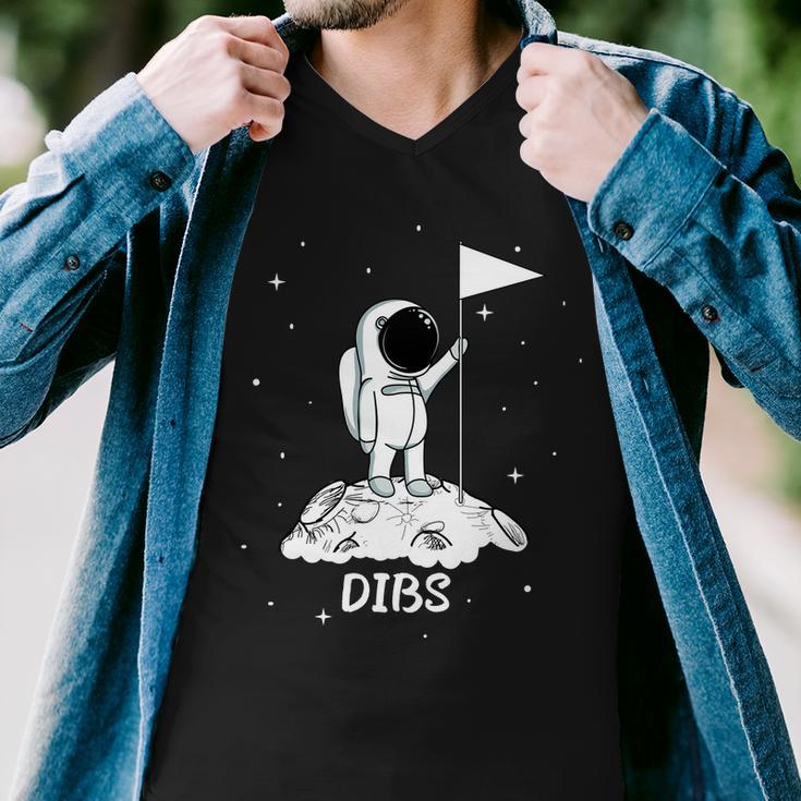 Dibs Flag On Moon Astronaut Tshirt Men V-Neck Tshirt