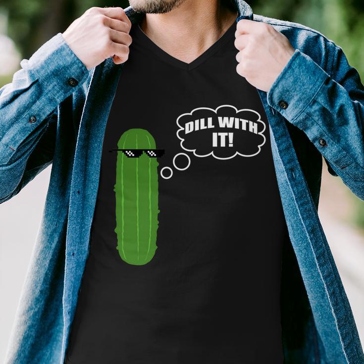 Dill With It Pickle Men V-Neck Tshirt