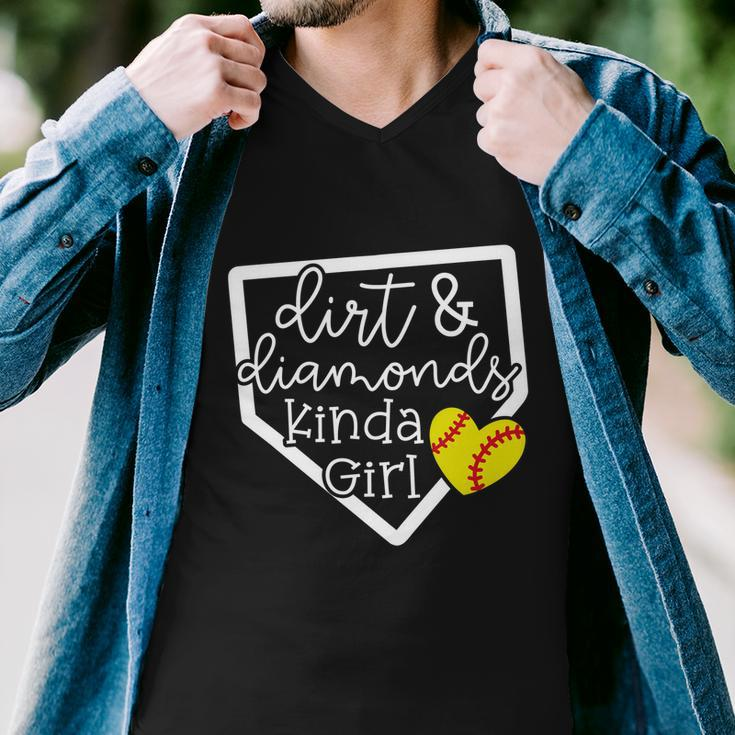 Dirt And Diamonds Kinda Girl Baseball Softball Mom Meaningful Gift Men V-Neck Tshirt