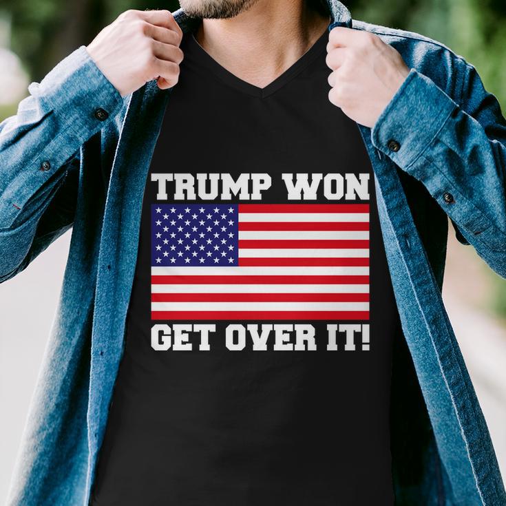 Donald Trump Won Get Over It Usa Flag 45Th President Tshirt Men V-Neck Tshirt