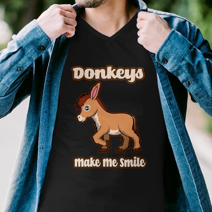 Donkeys Smile Cute Mule Cute Gift Men V-Neck Tshirt