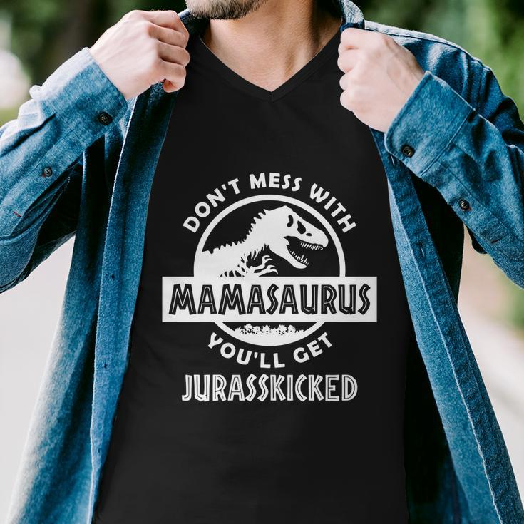 Dont Mess With Mamasaurus Tshirt Men V-Neck Tshirt