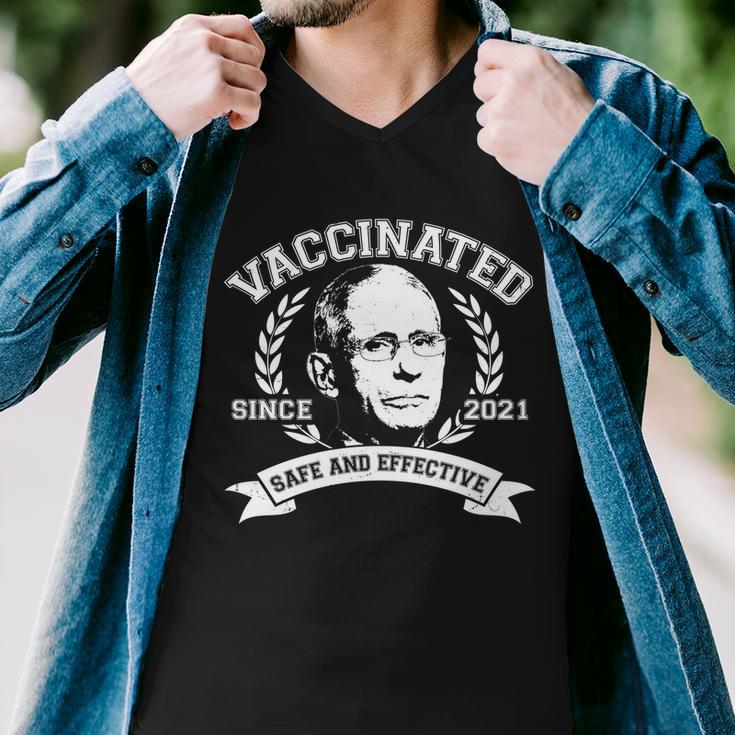 Dr Fauci Vaccinated Since 2021 Safe And Effective Men V-Neck Tshirt