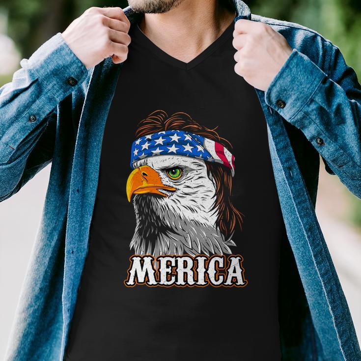 Eagle Mullet 4Th Of July Cool Gift Usa American Flag Merica Gift Men V-Neck Tshirt