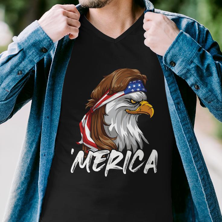 Eagle Mullet Merica 4Th Of July Usa American Flag Patriotic Great Gift Men V-Neck Tshirt