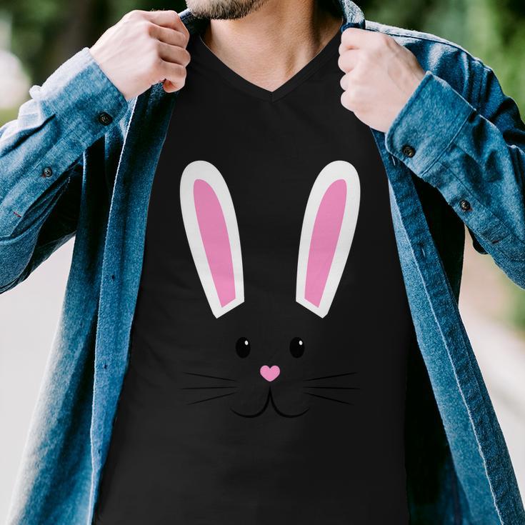 Easter Bunny Big Face Rabbit Tshirt Men V-Neck Tshirt