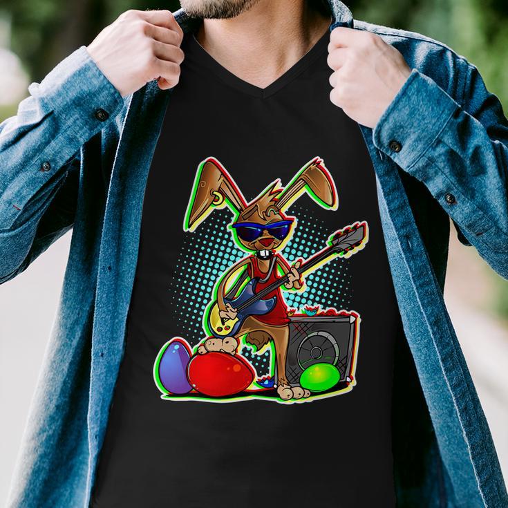 Easter Rock Bunny V2 Men V-Neck Tshirt