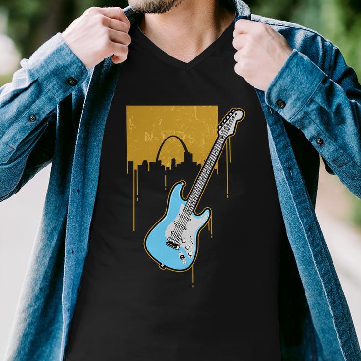 Electric Guitar Musical Instrument Men V-Neck Tshirt