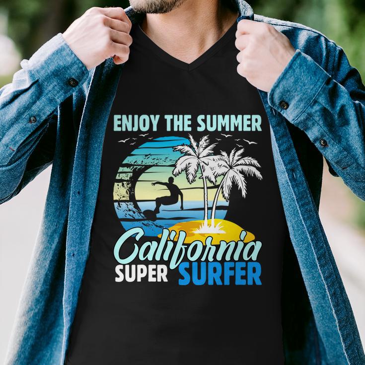 Enjoy The Summer California Super Surfer Surfing Men V-Neck Tshirt