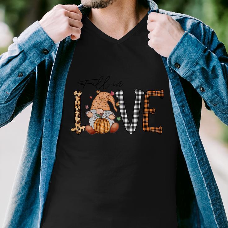 Fall In Love Thanksgiving Quote Men V-Neck Tshirt