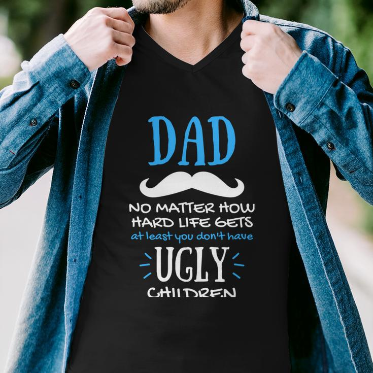 Fathers Day For Father From Daughter Son The Best Father Graphic Design Printed Casual Daily Basic Men V-Neck Tshirt
