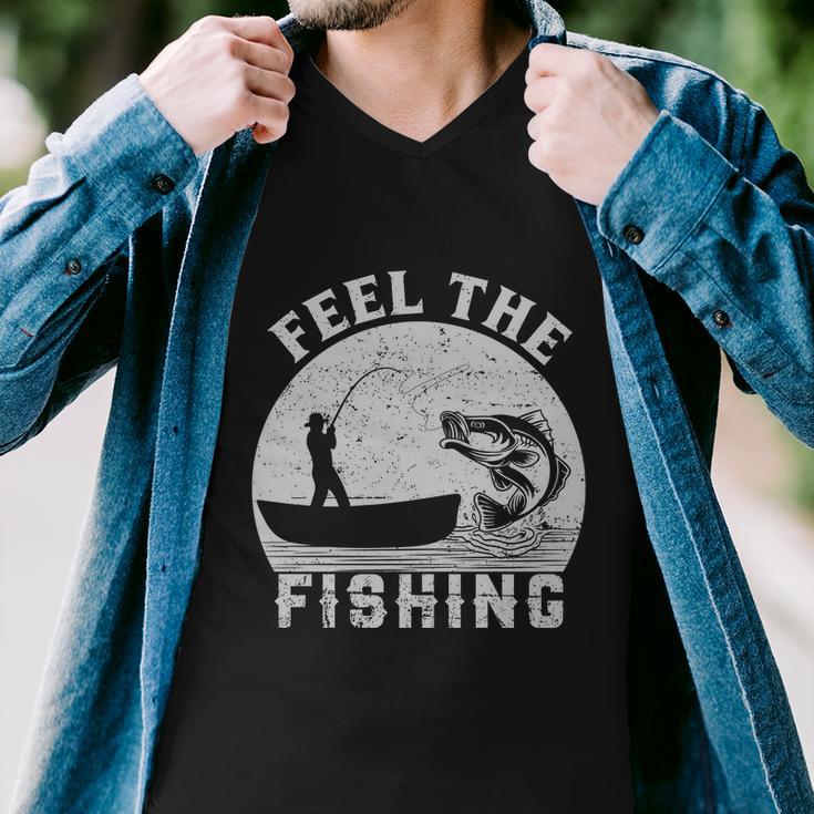 Feel The Fishing Men V-Neck Tshirt