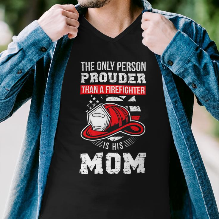 Firefighter Proud Firefighter Mom Fireman Mother Fireman Mama Men V-Neck Tshirt
