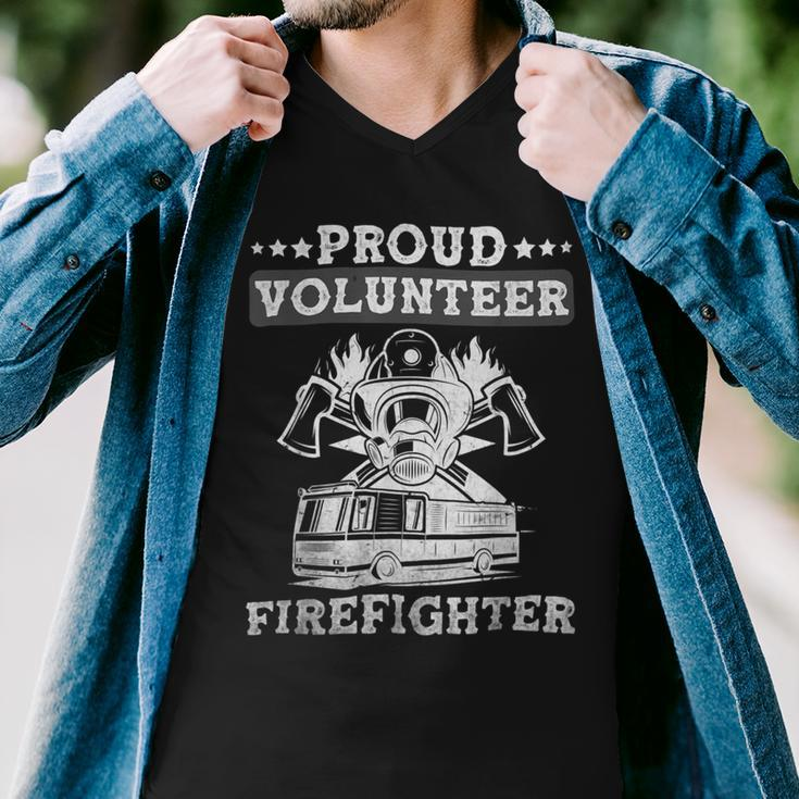 Firefighter Proud Volunteer Firefighter Fire Department Fireman Men V-Neck Tshirt