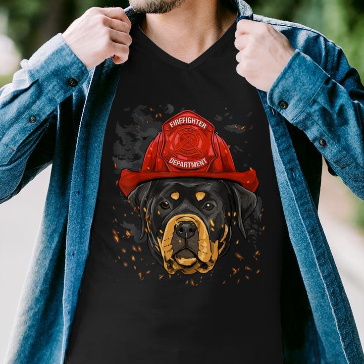 Firefighter Rottweiler Firefighter Rottweiler Dog Lover Men V-Neck Tshirt