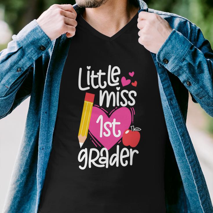 First Day Of School Little Miss 1St Grader Girls Gift Men V-Neck Tshirt